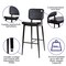 Merrick Lane Regency Faux Leather Barstools Contemporary Metal Frame Stools with Integrated Footrest - Set of 2